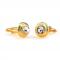 Gold Saucer Cut Crown Crystal Cufflinks 1.JPG